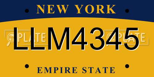 LLM4345 New York License Plate