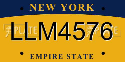 LLM4576 New York License Plate