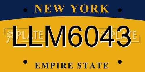 LLM6043 New York License Plate