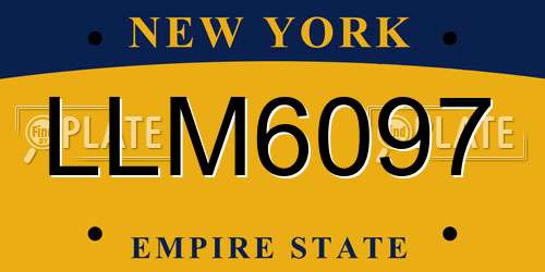 LLM6097 New York License Plate
