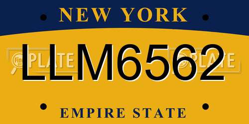 LLM6562 New York License Plate