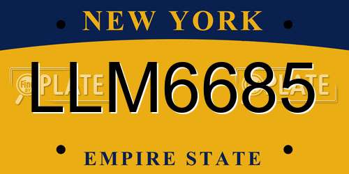 LLM6685 New York License Plate