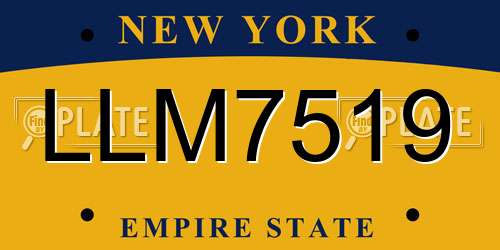 LLM7519 New York License Plate