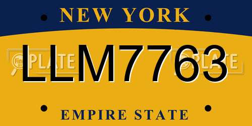 LLM7763 New York License Plate