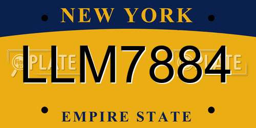 LLM7884 New York License Plate