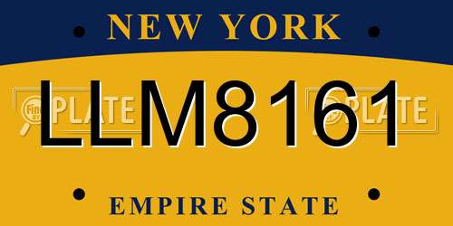LLM8161 New York License Plate