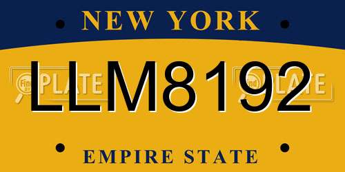 LLM8192 New York License Plate