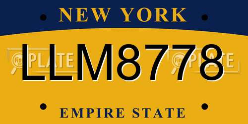 LLM8778 New York License Plate