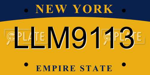 LLM9113 New York License Plate