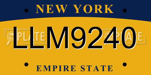 LLM9240 New York License Plate