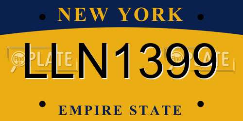 LLN1399 New York License Plate