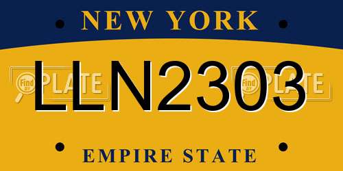 LLN2303 New York License Plate
