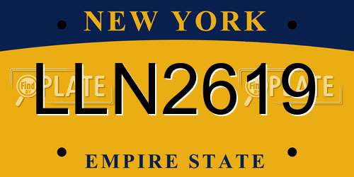 LLN2619 New York License Plate