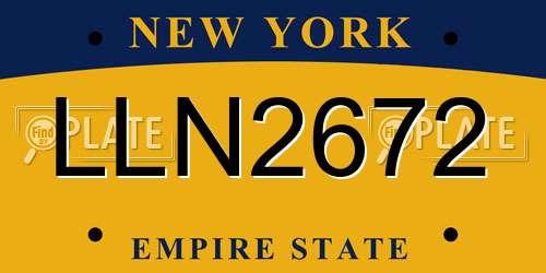 LLN2672 New York License Plate