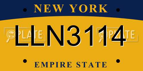 LLN3114 New York License Plate