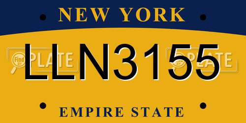 LLN3155 New York License Plate