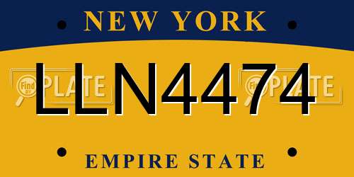 LLN4474 New York License Plate