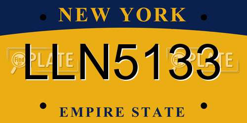 LLN5133 New York License Plate