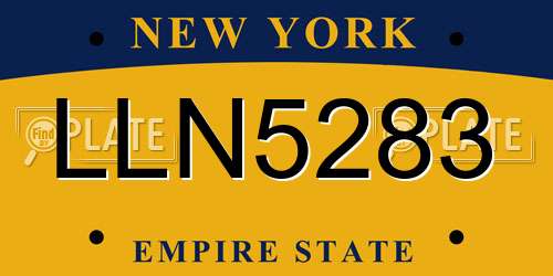 LLN5283 New York License Plate