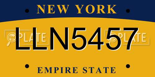 LLN5457 New York License Plate