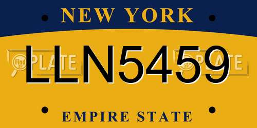 LLN5459 New York License Plate