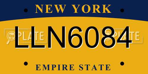 LLN6084 New York License Plate