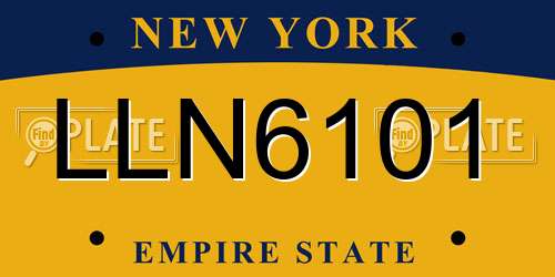 LLN6101 New York License Plate