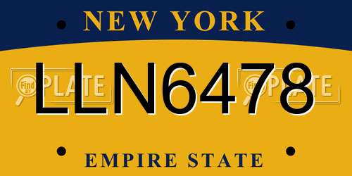LLN6478 New York License Plate
