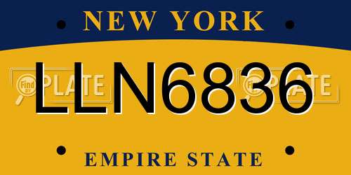 LLN6836 New York License Plate