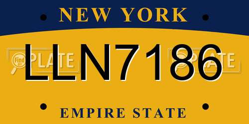 LLN7186 New York License Plate