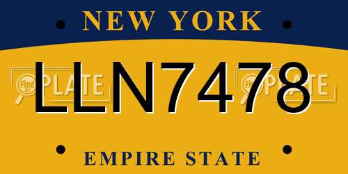 LLN7478 New York License Plate