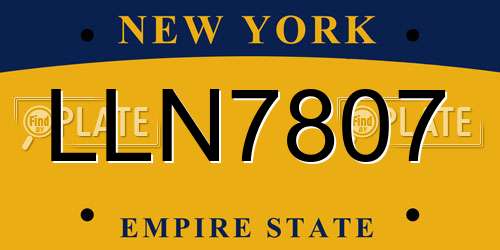 LLN7807 New York License Plate