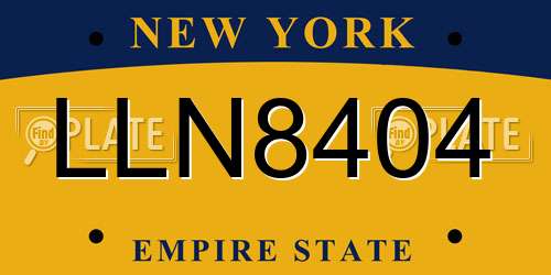 LLN8404 New York License Plate