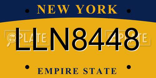 LLN8448 New York License Plate