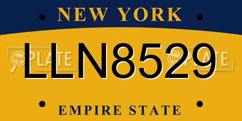 LLN8529 New York License Plate