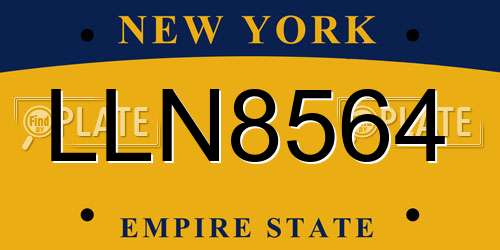 LLN8564 New York License Plate