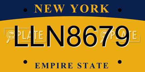 LLN8679 New York License Plate