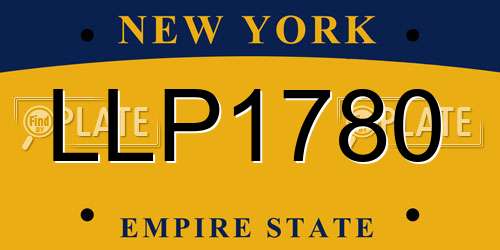 LLP1780 New York License Plate