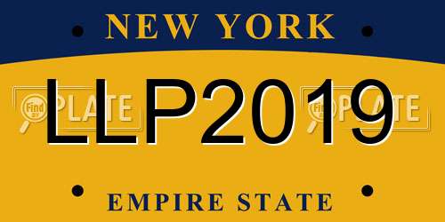 LLP2019 New York License Plate