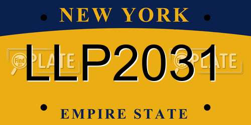 LLP2031 New York License Plate
