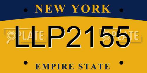 LLP2155 New York License Plate