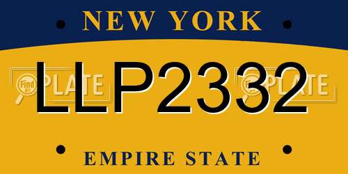 LLP2332 New York License Plate
