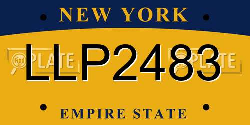 LLP2483 New York License Plate