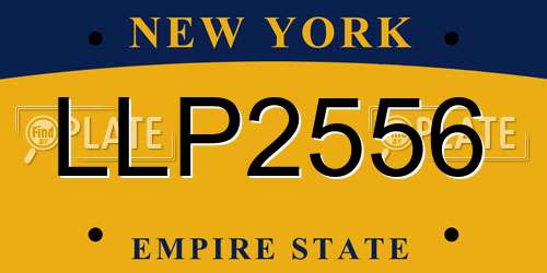 LLP2556 New York License Plate