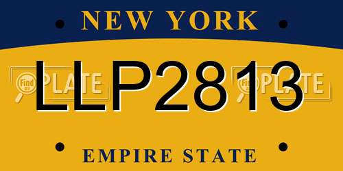 LLP2813 New York License Plate