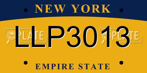 LLP3013 New York License Plate
