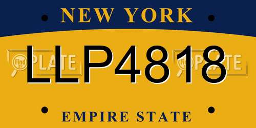 LLP4818 New York License Plate