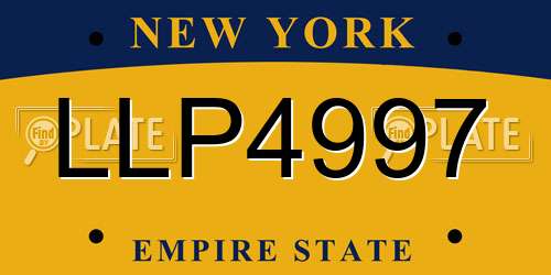 LLP4997 New York License Plate