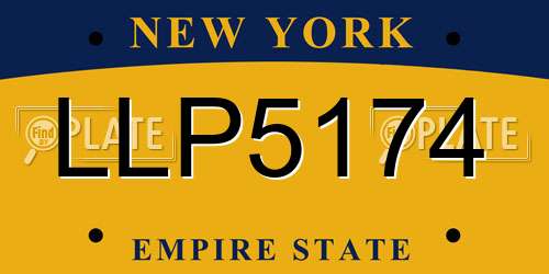 LLP5174 New York License Plate