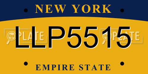LLP5515 New York License Plate